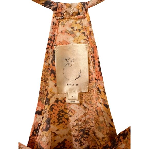 E Eloise By Anthropologie Silk Soft Pink Snake Print Razorback Tank Top, size L - Picture 3 of 10